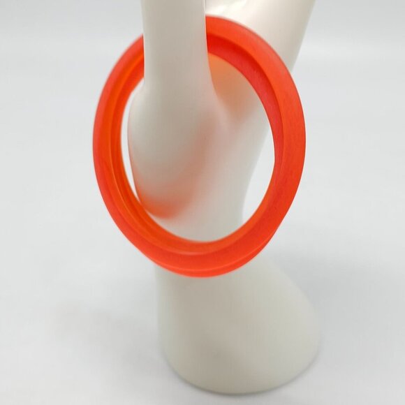 Set Of 4 Orange Red Acrylic Stackable Spacer Bangles Vintage - Picture 2 of 5